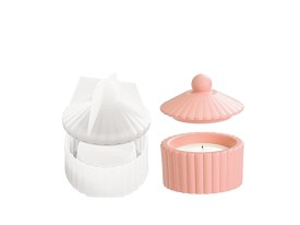 Molde silicona mini pote rayado